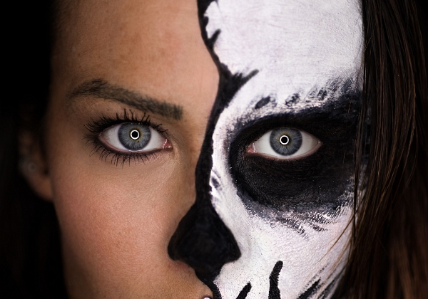 black and white